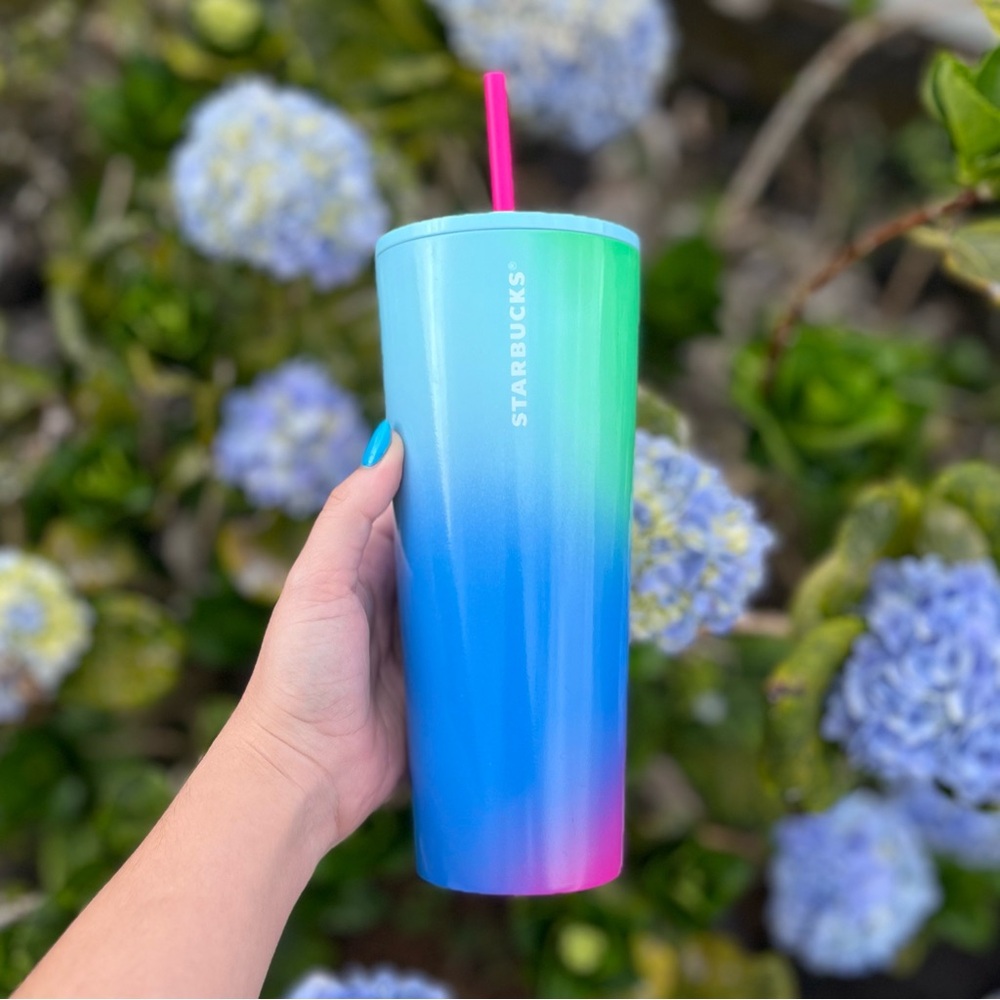 NWT Starbucks 4 Color Tilt Paint Gradient Ombré Tumbler
